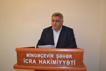 16 aprel tarixində Mingəçevir Şəhər İcra Hakimiyyəti başçısı yanında Şuranın növbəti iclası keçirilib.