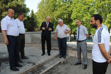 Mingəçevir şəhər stadionunda təmir bərpa işlərinə baxış keçirildi