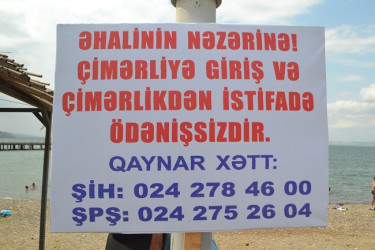 Mingəçevir Su anbarındakı çimərliklərdə reydlər keçirilmişdir.