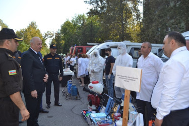 Mingəçevir şəhərində mülki müdafiə məşqi keçirilib
