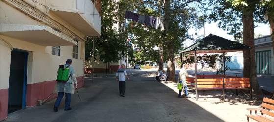 Mingəçevir Dezinfeksiya Stansiyasının əməkdaşları tərəfindən dezinfeksiya işləri aparılıb