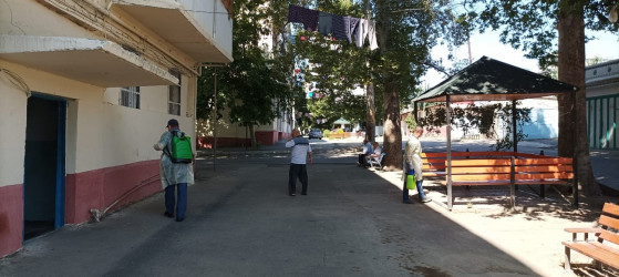Mingəçevir Dezinfeksiya Stansiyasının əməkdaşları tərəfindən dezinfeksiya işləri aparılıb