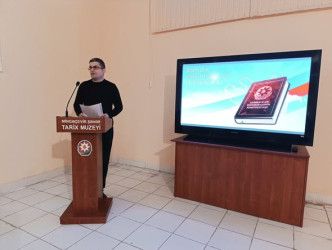 Mingəçevir şəhər Tarix muzeyində "Konustitusiya və Suverenliyin Əsasları" mövzusunda dəyirmi masa təşkil edilmişdir.