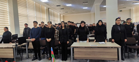 Ə.Quliyev adına Mingəçevir Peşə Məktəbində  20 Yanvar faciəsinin 35-ci il dönümünə həsr olunmuş silsilə tədbirlər keçirilmişdir.