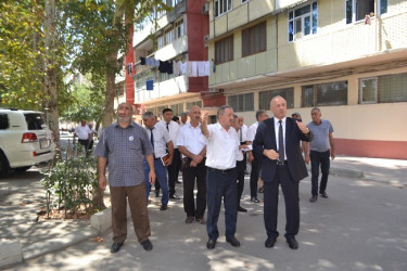 Mingəçevir şəhərində təmir işləri aparılan çoxmənzilli binalara ictimai  baxış keçirildi