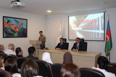 Mingəçevir şəhərində fəaliyyət göstərən idarə, təşkilat və müəssisələrdə 20 Yanvar faciəsi ilə bağlı tədbirlər keçirildi.