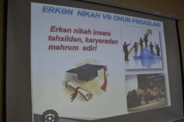 Oktyabrın 23-də Mingəçevir Tibb Kollecində “Erkən nikaha yox deyək” adlı maarifləndirmə tədbiri keçirilib