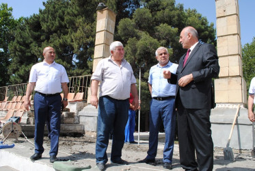 Mingəçevir şəhər stadionunda təmir bərpa işlərinə baxış keçirildi