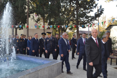 8 Noyabr Zəfər Günü münasibəti ilə Mingəçevirdə Azərbaycanın Milli Qəhrəmanı Natiq Qasımovun xatirəsinə yaradılmış parkın açılış mərasimi keçirilib.